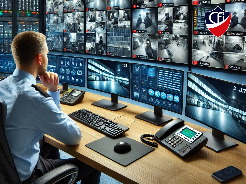 Centrale Operativa monitora schermi di sicurezza per gestione allarmi